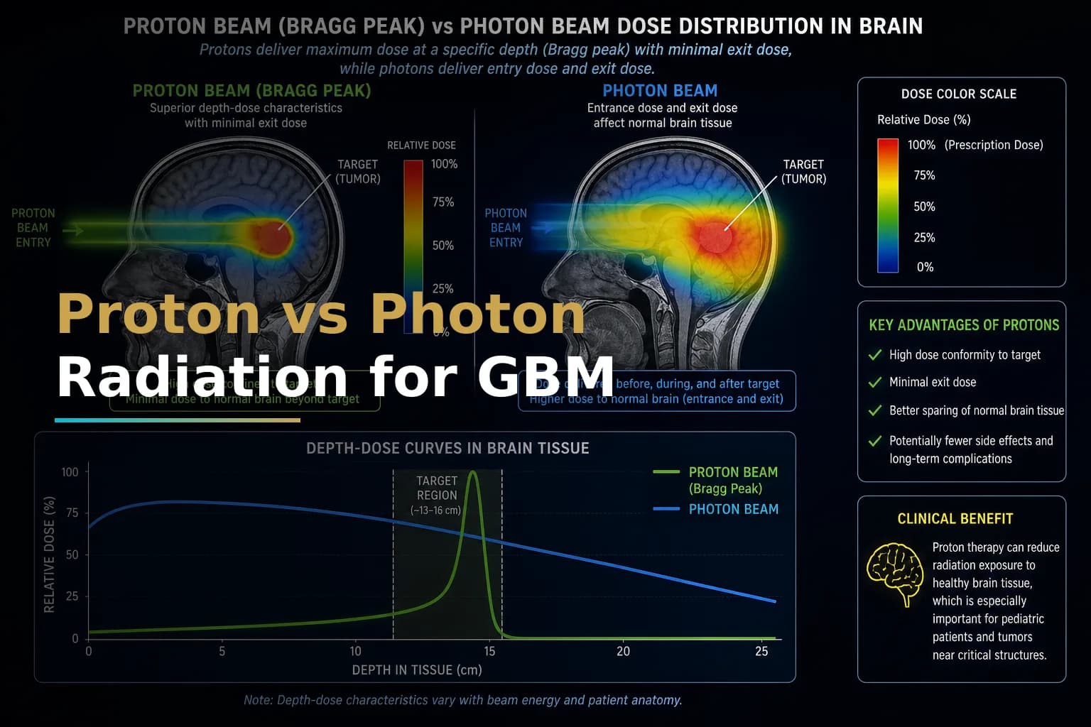Proton Therapy vs Photon Radiation for Glioblastoma